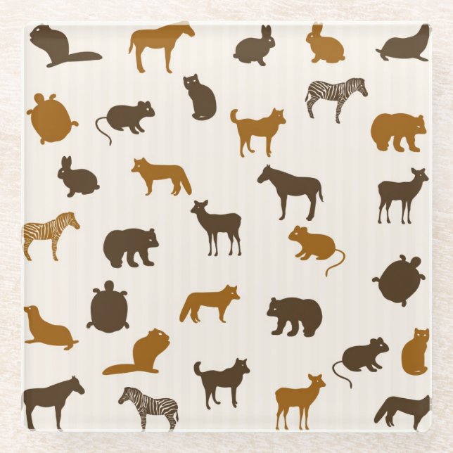 Posavasos De Vidrio Modelo animal 1 (Anverso)