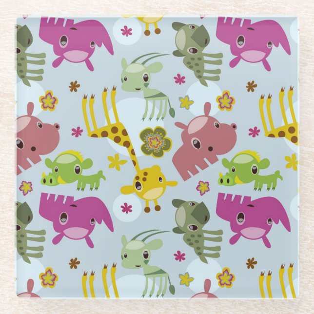 Posavasos De Vidrio modelo animal del safari (Anverso)