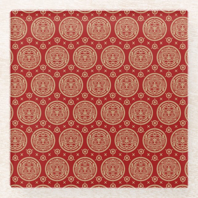 Posavasos De Vidrio Modelo azteca (Anverso)