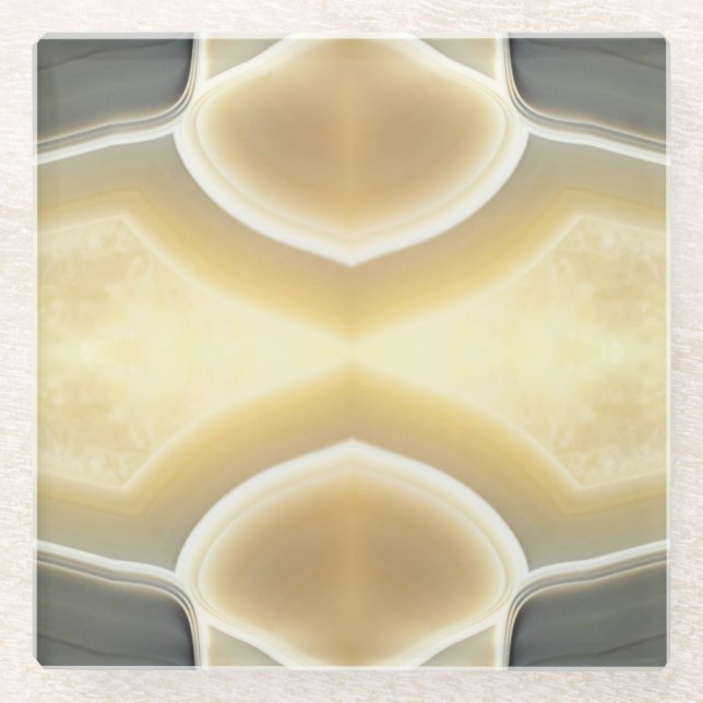 Posavasos De Vidrio Modelo beige gris atractivo del cristal de la (Anverso)