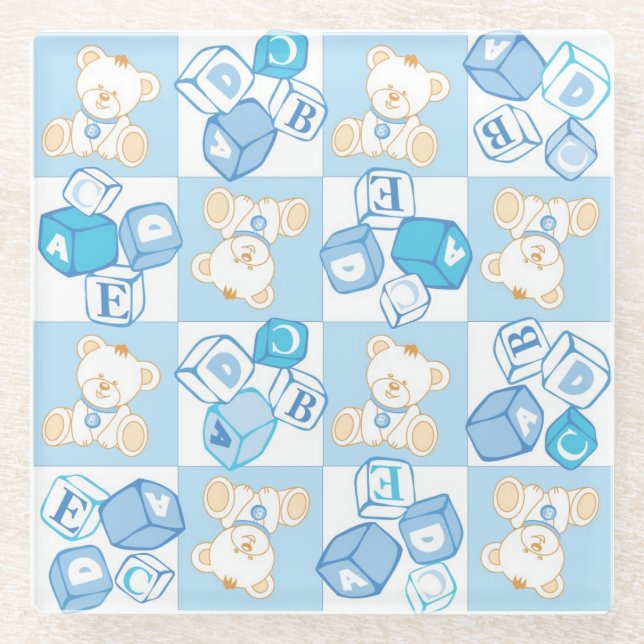 Posavasos De Vidrio Modelo comprobado del oso de peluche (Anverso)