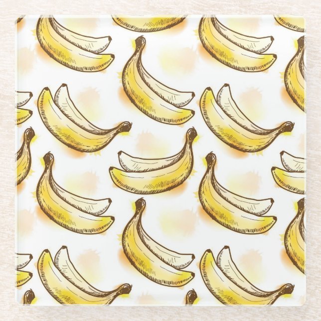 Posavasos De Vidrio Modelo con el plátano (Anverso)