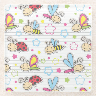 Posavasos De Vidrio modelo con los insectos