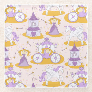 Posavasos De Vidrio modelo con una princesa