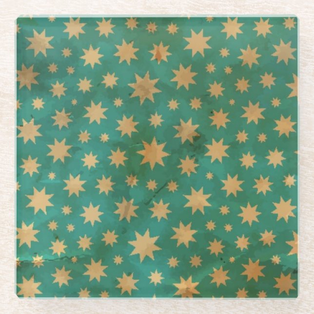 Posavasos De Vidrio Modelo de estrellas (Anverso)