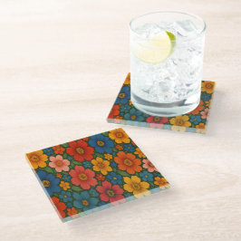 Posavasos De Vidrio Modelo de Flor Silvestre Brillante