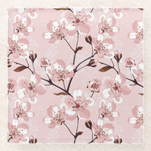 Posavasos De Vidrio Modelo de flores de la flor de cerezo