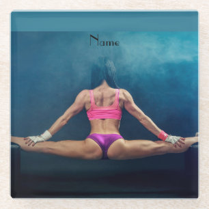 Posavasos De Vidrio Modelo De Gimnasio Femenino Split Thunder_Cove