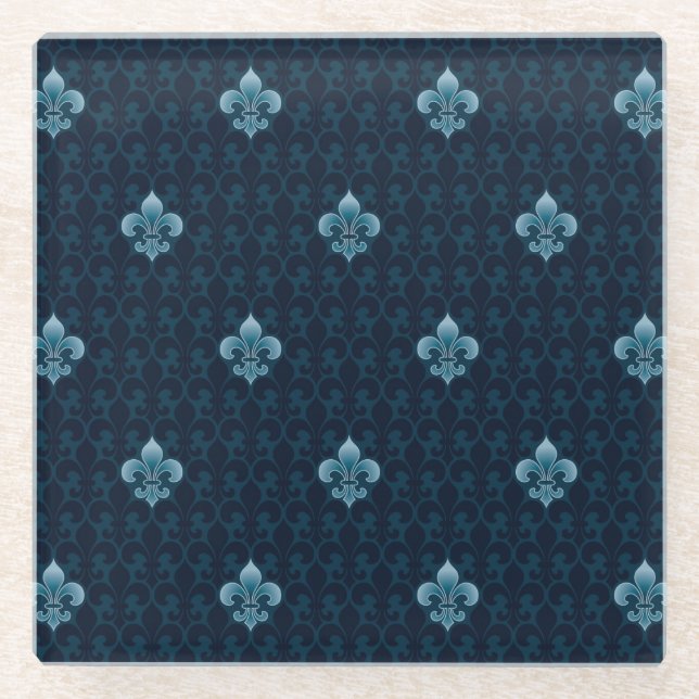 Posavasos De Vidrio Modelo de la flor de lis (Anverso)