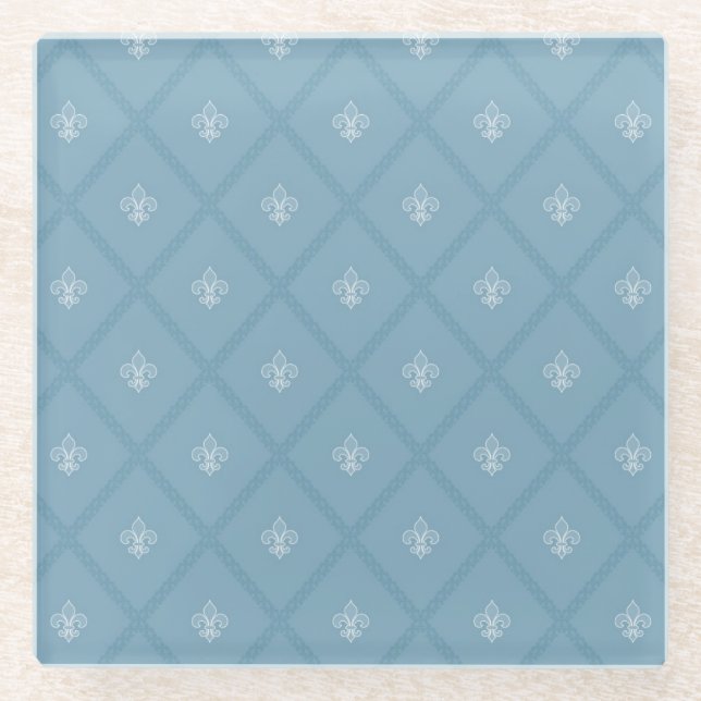 Posavasos De Vidrio Modelo de la flor de lis (Anverso)