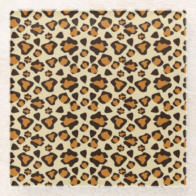 Posavasos De Vidrio Modelo de la piel del guepardo (Anverso)