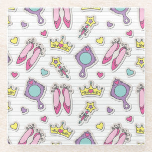 Posavasos De Vidrio modelo de la princesa de la mariposa