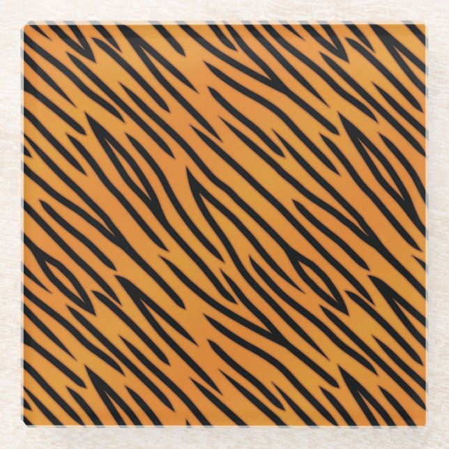 Posavasos De Vidrio Modelo de la raya del tigre (Anverso)