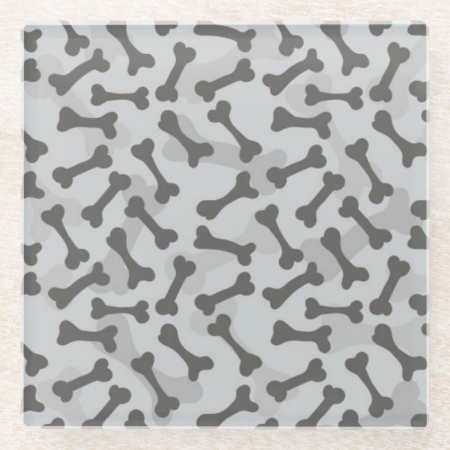 Posavasos De Vidrio Modelo de la textura del hueso Greyscale (Anverso)
