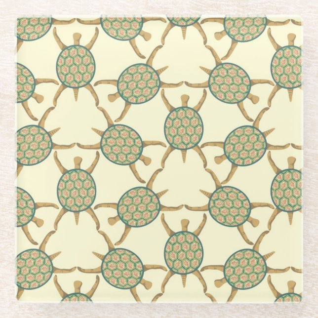 Posavasos De Vidrio Modelo de la tortuga (Anverso)