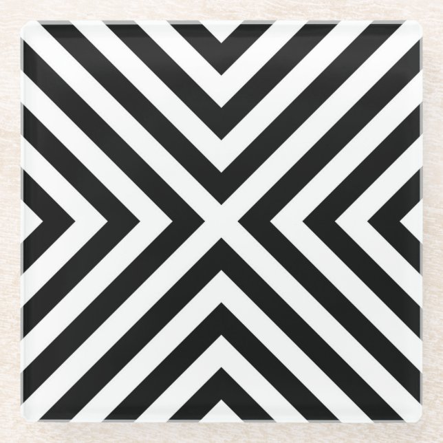 Posavasos De Vidrio Modelo de las rayas (Anverso)