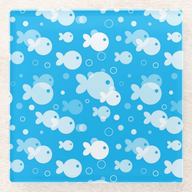 Posavasos De Vidrio modelo de los pescados (Anverso)