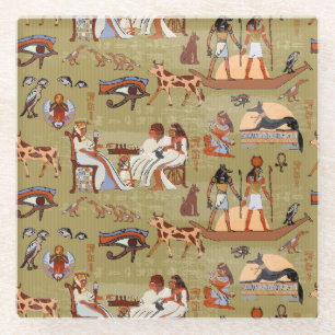 Posavasos De Vidrio Modelo de los símbolos de Egipto el  