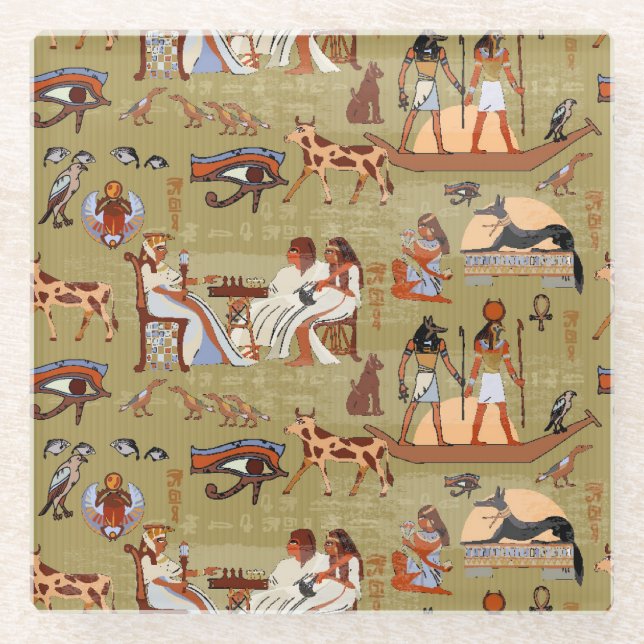 Posavasos De Vidrio Modelo de los símbolos de Egipto el | (Anverso)