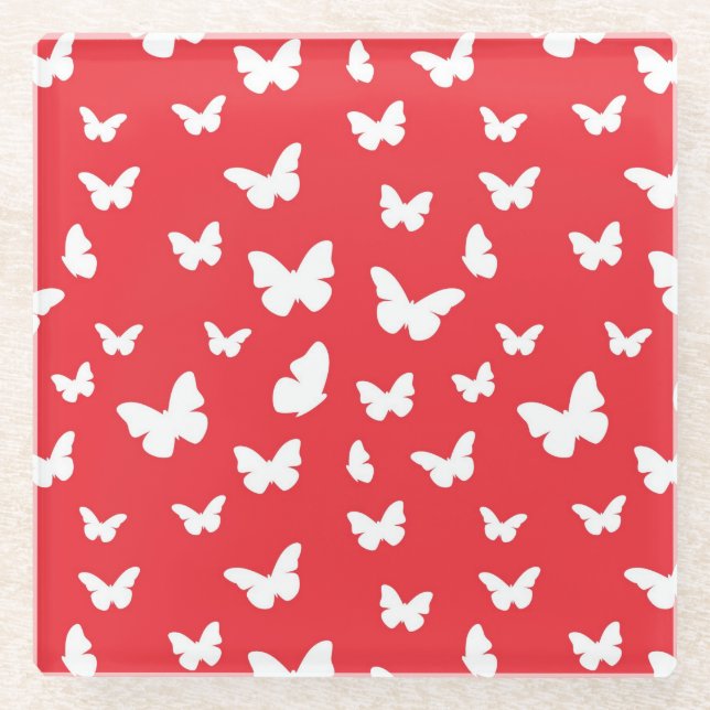 Posavasos De Vidrio Modelo de mariposa (Anverso)