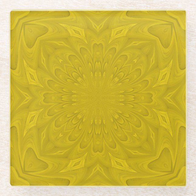 Posavasos De Vidrio Modelo de moda moderno fresco amarillo (Anverso)