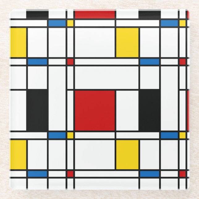 Posavasos De Vidrio Modelo de Stijl (Anverso)