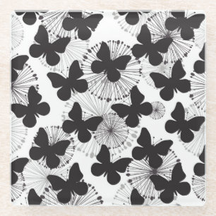 Posavasos De Vidrio modelo de una mariposa