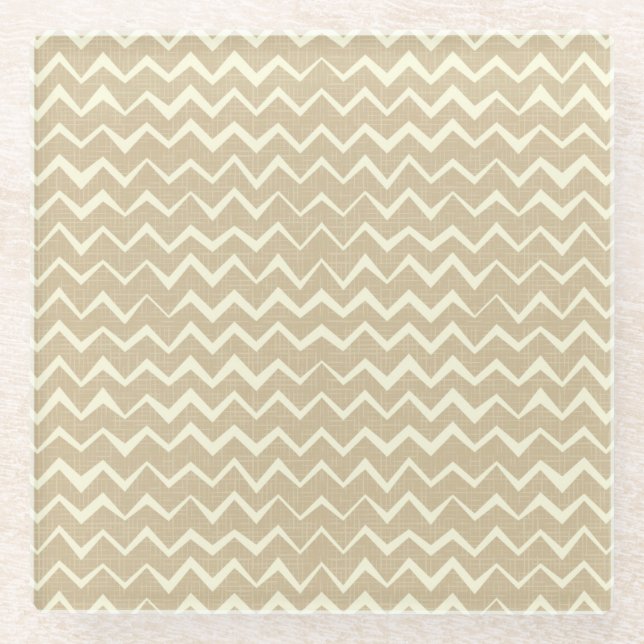 Posavasos De Vidrio Modelo de zigzag (Anverso)