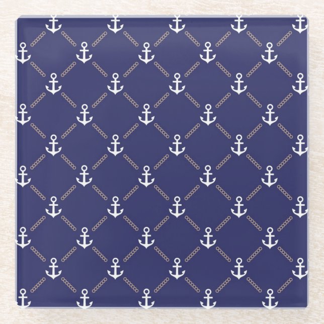 Posavasos De Vidrio Modelo del ancla (Anverso)