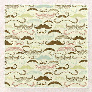 Posavasos De Vidrio Modelo del bigote, estilo retro 4