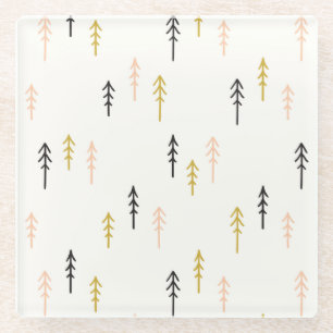 Posavasos De Vidrio Modelo del bosque del árbol de navidad