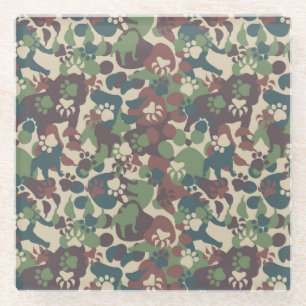 Posavasos De Vidrio Modelo del camuflaje del perro