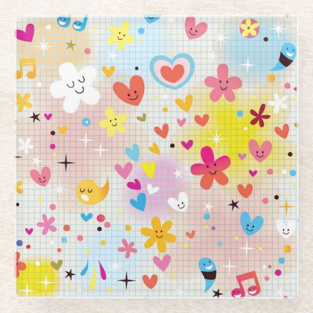 Posavasos De Vidrio modelo del dibujo animado de la diversión (Anverso)