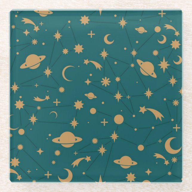 Posavasos De Vidrio Modelo del espacio (Anverso)