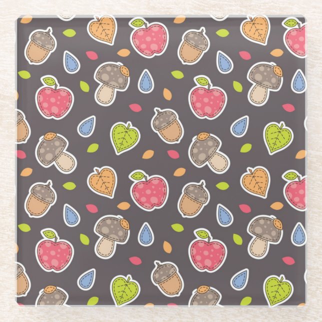 Posavasos De Vidrio modelo del otoño (Anverso)