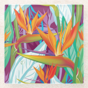 Posavasos De Vidrio Modelo del Strelitzia