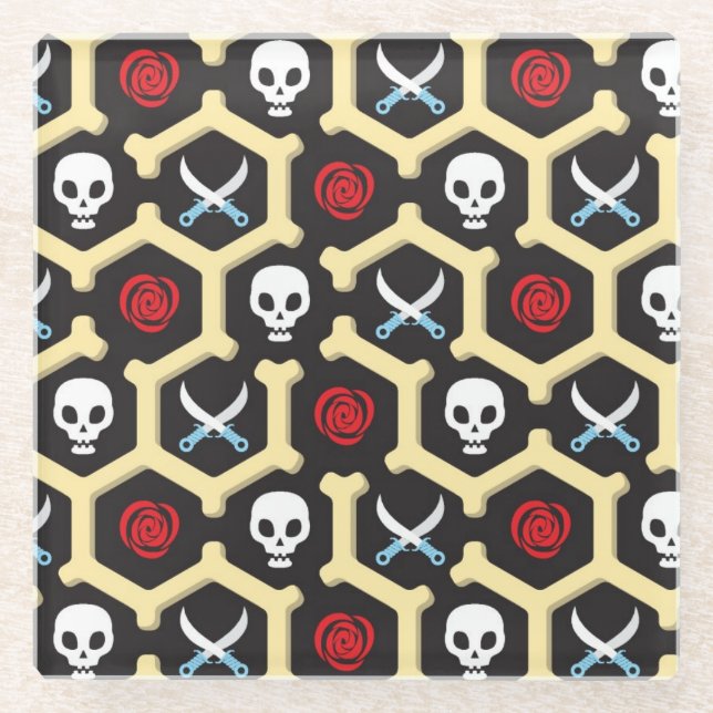 Posavasos De Vidrio Modelo del tema del bandido (Anverso)