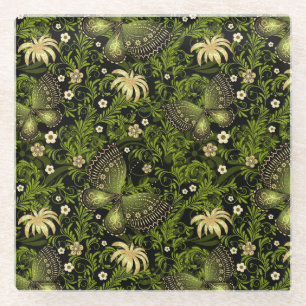 Posavasos De Vidrio Modelo del Verde-oro de la primavera