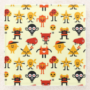 Posavasos De Vidrio Modelo divertido de los monstruos