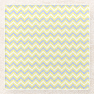 Posavasos De Vidrio Modelo en colores pastel de Chevron