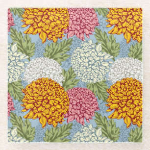 Posavasos De Vidrio Modelo excelente con los crisantemos