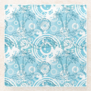 Posavasos De Vidrio modelo exótico del océano