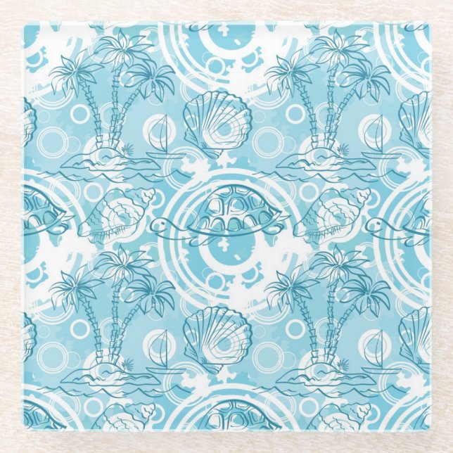 Posavasos De Vidrio modelo exótico del océano (Anverso)