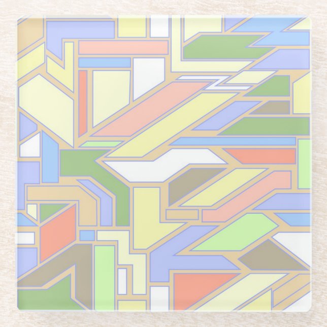 Posavasos De Vidrio Modelo geométrico 3 (Anverso)