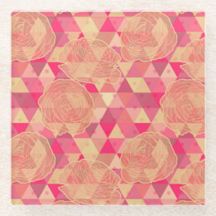 Posavasos De Vidrio Modelo geométrico de la flor