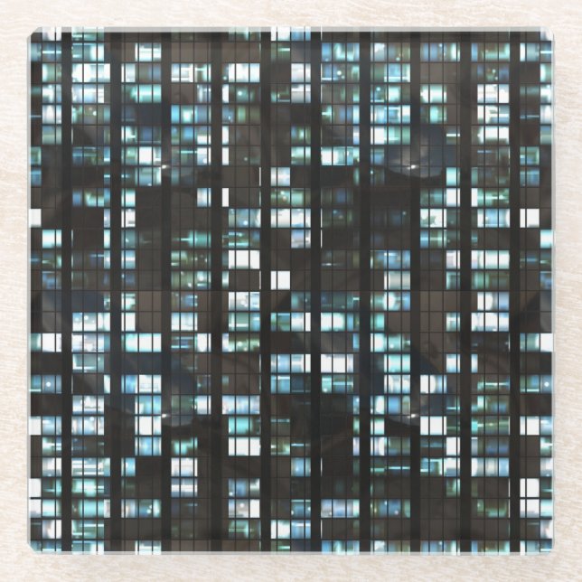 Posavasos De Vidrio Modelo iluminado de las ventanas (Anverso)