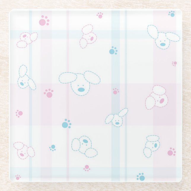 Posavasos De Vidrio Modelo lindo con los perros (Anverso)