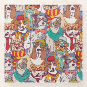 Posavasos De Vidrio Modelo lindo de la moda del perrito
