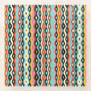 Posavasos De Vidrio Modelo multicolor abstracto