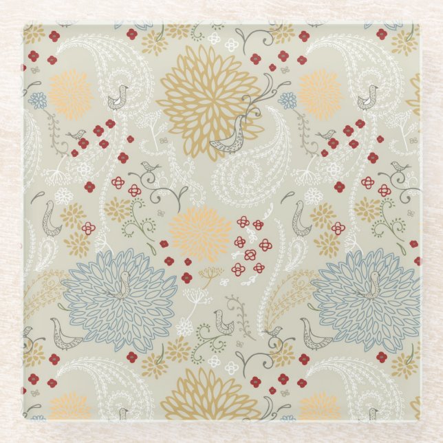 Posavasos De Vidrio modelo que exhibe el jardín rizado (Anverso)